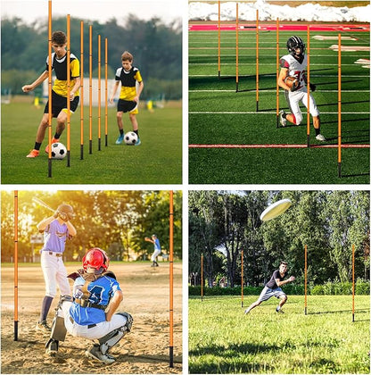 Soccer Agility Training Equipment: 6 Soccer Agility Poles, 20ft Agility Ladder, 10 Soccer Cones, 1