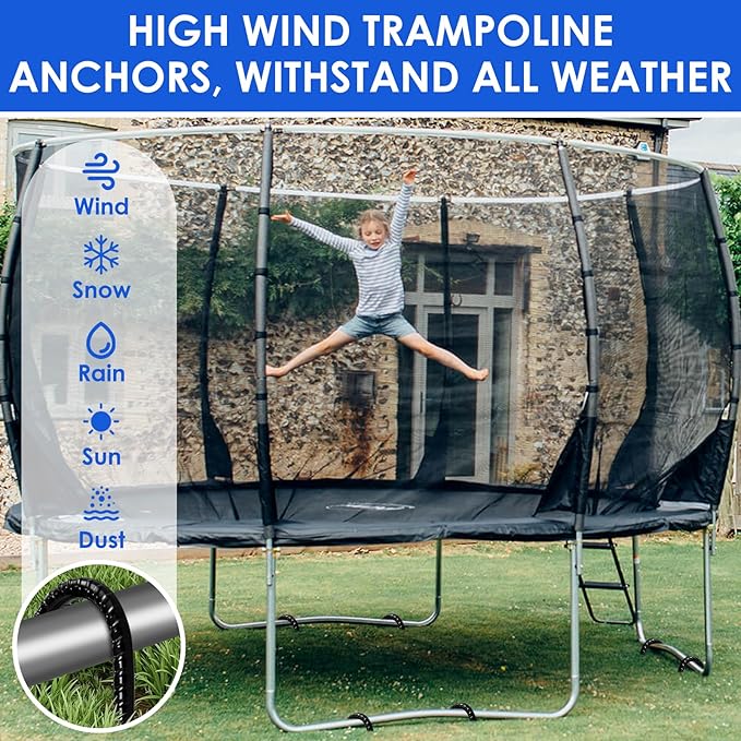 Trampoline Stakes 12 inches 10-Pack U Stake for Ground Heavy Duty Trampoline Anchors High Wind
