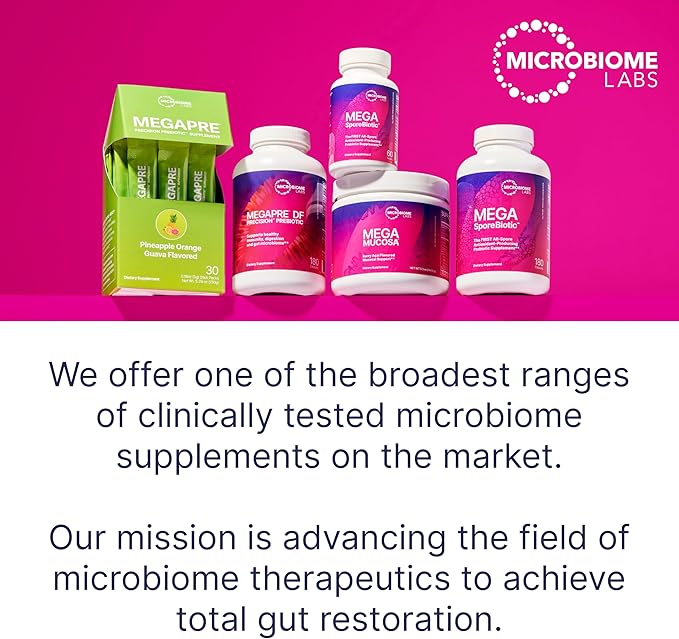 Microbiome Labs MegaMucosa - Amino Acids Supplement with Dairy-Free Immunoglobulins - Gut Health +