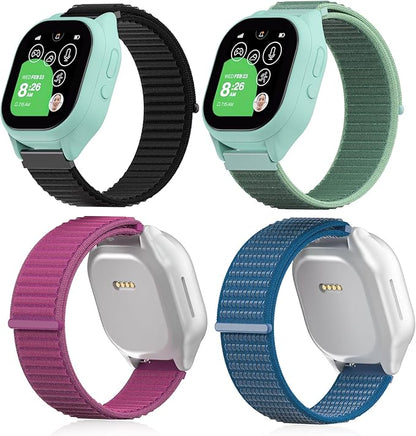 EWUONU 4 pack Adjustable Braided 20mm Band Compatible with Gizmo Watch 3 2 1/Gabb Watch 3e 3 2