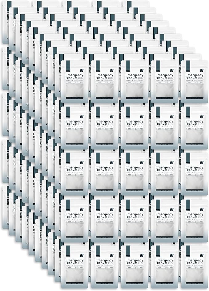 Altland 250 Pack of Emergency Blankets - Heat Reflective Blankets for Winter Survival Kits