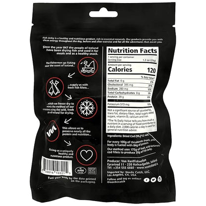 Nordic Catch Freeze Dried Cod Bites Seafood Snacks - Chips made from Wild Caught Icelandic Cod Fish