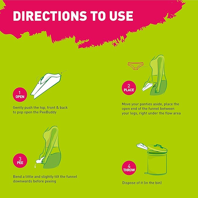 PEE BUDDY 80 Funnels Portable Female Urination Device | Disposable Female Urinal Funnel | Travel