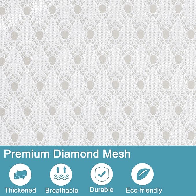 Polecasa Extra Heavy Duty Large Diamond Mesh Laundry Bags with Drawstring Closure & ID Tag, 24 x 36