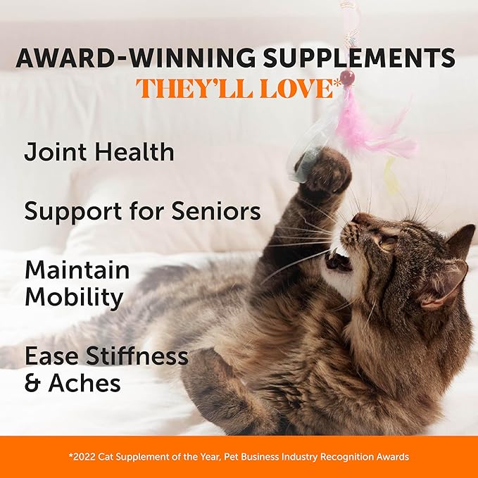 Cat Hip & Joint Health Crunchy & Creamy Chews - Cat Joint Support Supplement with Glucosamine