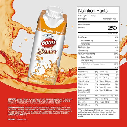 BOOST Breeze Clear Nutritional Drink - 250 Calories - 19 Vitamins & Minerals - 9 g Protein