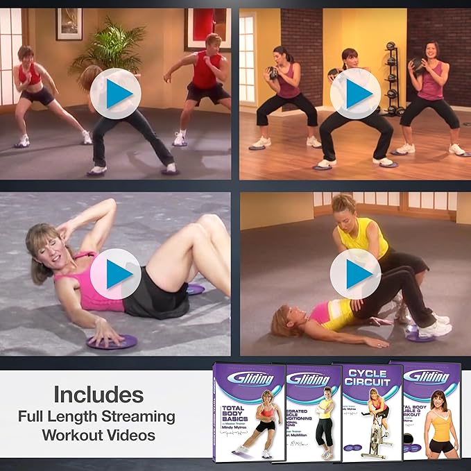 Gliding Discs for Working Out - Exercise Sliders for Carpet & Hardwood Floors 1 Pair, Authentic