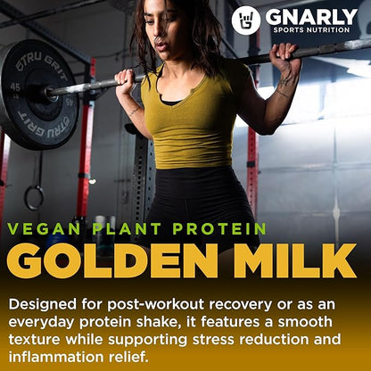 Gnarly Nutrition Golden Milk Plant-Based Protein Blend ??Vegan Powder for Smoothies ??Dairy-Free