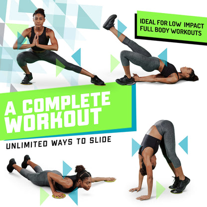 Elite Sportz Core Sliders For Working Out | Dual Sided Home Core Workout Equipment For Carpet &