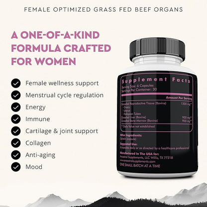 Beef Organ Supplement for Women ??Supports Hormone Balance, Energy & Wellness ??Grass Fed, Pasture