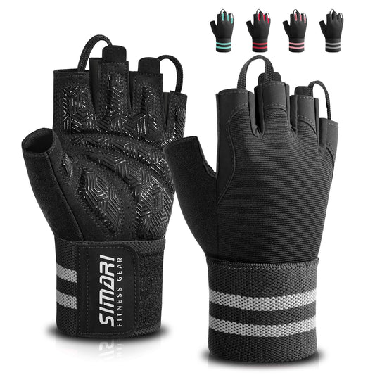 SIMARI Workout Gym Gloves for Men Women, Weight Lifting Gloves with Wrist Wrap Support, SBR Pad