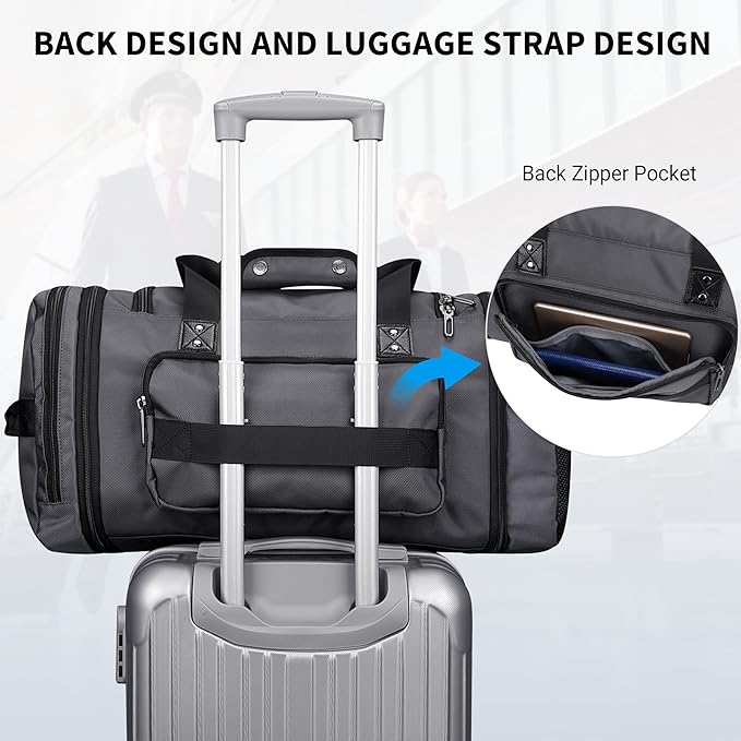 WITZMAN Duffle Bag for Men Nylon Large Gym Weekender Bag with Shoe Compartment Expandable Carry on