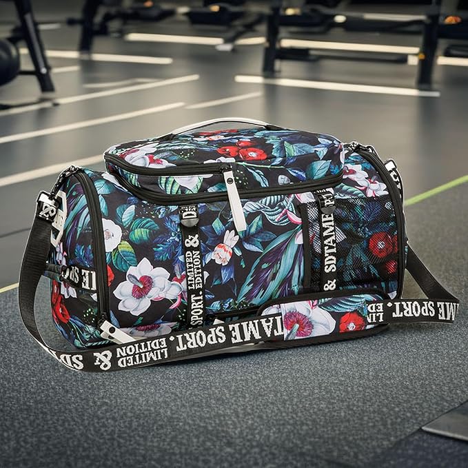 Gym Duffle Bag Backpack with Shoe Compartment,4 ways Travel Backpack for Women and