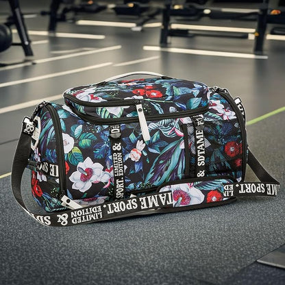 Gym Duffle Bag Backpack with Shoe Compartment,4 ways Travel Backpack for Women and