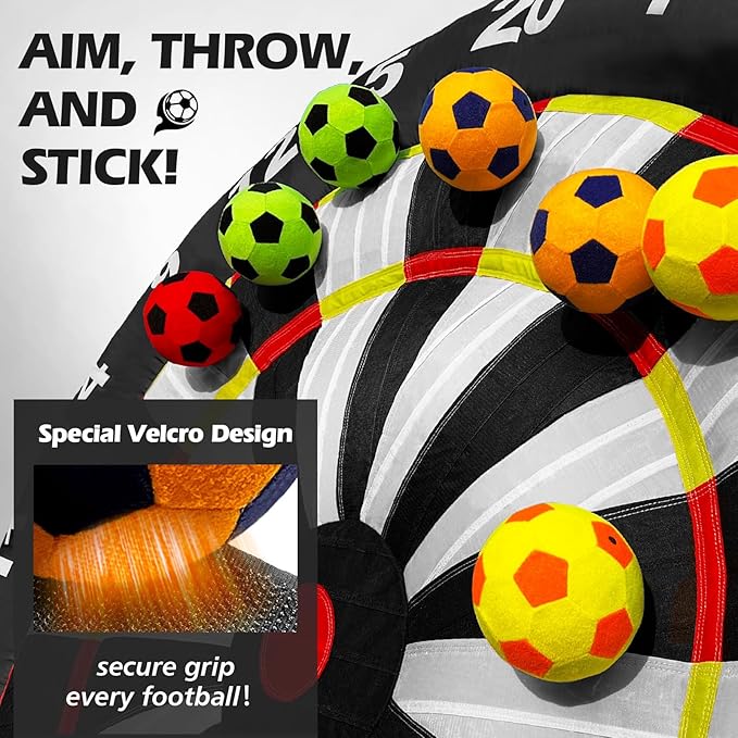 WARSUN 10Ft Giant Inflatable Soccer Darts Board Outdoor Dart Board with 8 Soccer Balls & 350W