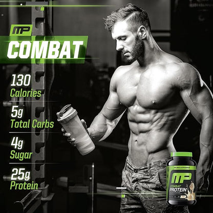 MusclePharm Combat Protein Powder, Vanilla Flavor, Fuels Muscles for Productive Workouts, 5 Protein