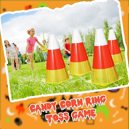 Candy Corn Ring Toss Game Plastic Cones 9 Inch Training Traffic Cones Sport Training Agility Field