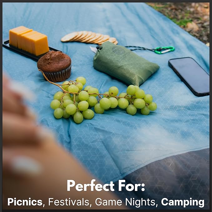 ECCOSOPHY Sand Proof Beach Blanket - Waterproof Picnic Blanket 60x55-Outdoor Compact Pocket