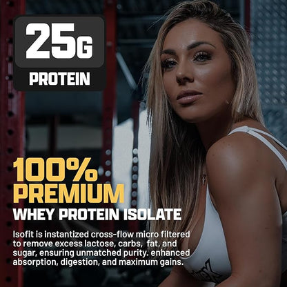 Nutrex Research IsoFit Whey Protein Powder Instantized 100% Whey Protein Isolate (30 Servings (Pack
