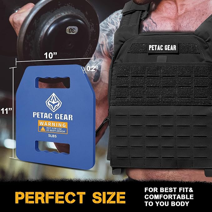 PETAC GEAR Tactical Weights Plates For Weighted Vest For Men Workout,5/10/15/20 LBS Weight Strength