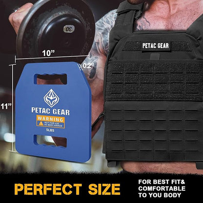 PETAC GEAR Tactical Weights Plates For Weighted Vest For Men Workout,5/10/15/20 LBS Weight Strength