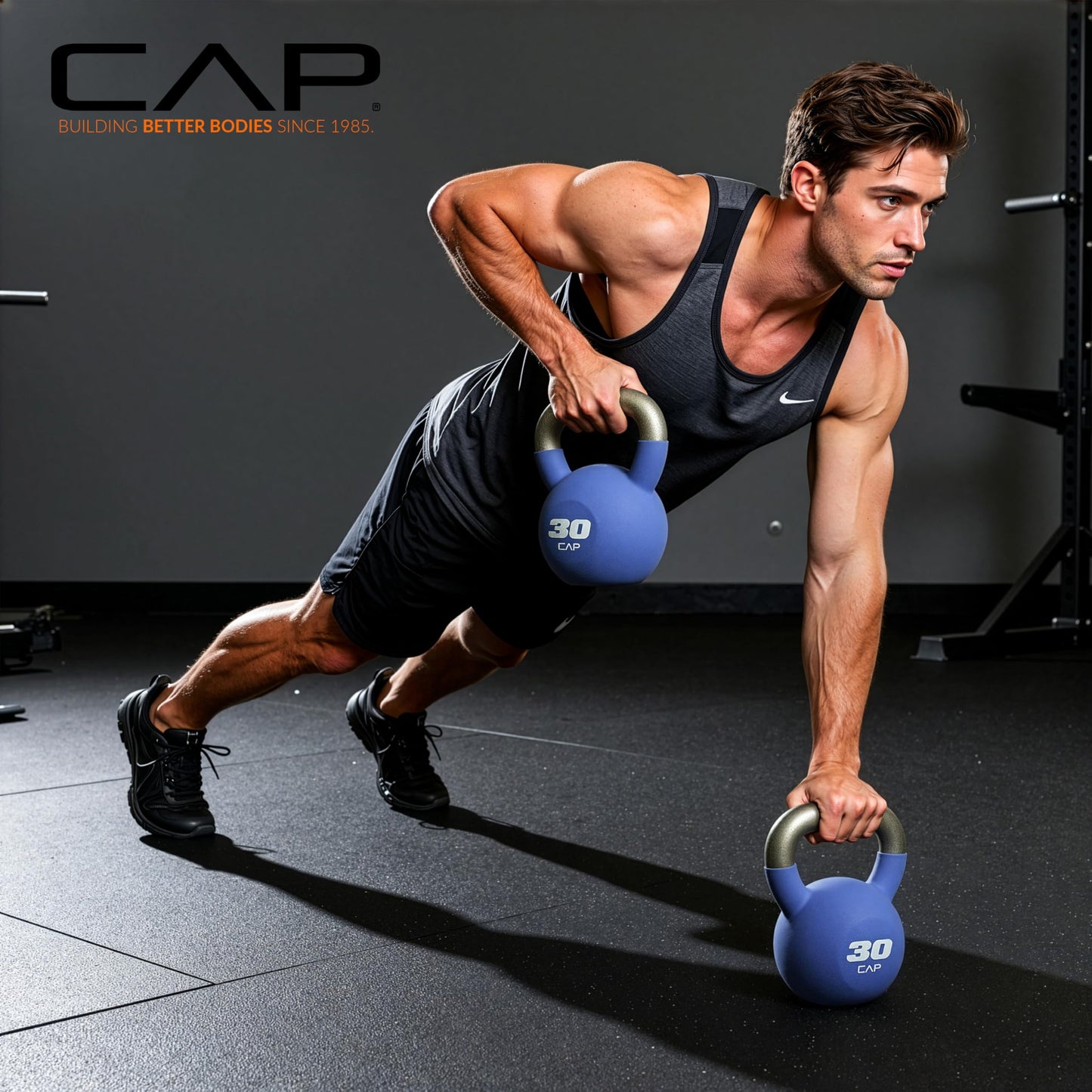 CAP Barbell 35 LB Neoprene Coated Cast Iron Kettlebell - Gray