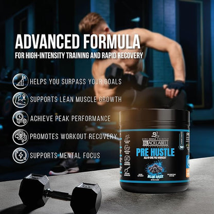 BLACKLABEL Supplements PRE Hustle V3 Pre-Workout Powder ??NSF Certified for Sport ??Energy