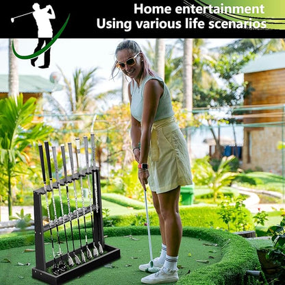 Golf Club Holder Stand,Wooden Golf Club Rack -Indoor Display Rack,Golf Club Organizer for 8 Clubs