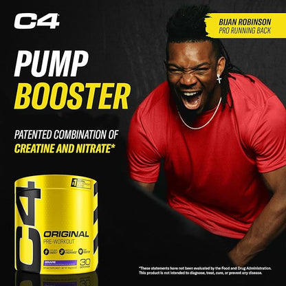 Cellucor C4 Original Pre Workout Powder Grape Sugar Free Preworkout Energy for Men & Women 150mg