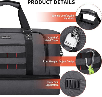 WITZMAN Travel Duffle Bags for Men Weekender Bags with Toiletry Bag Sets Carry On Overnight Bag 55L