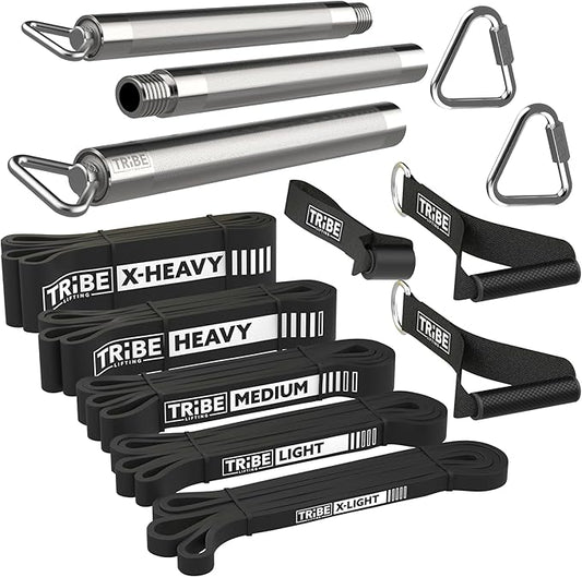 Long Resistance Bands for Working Out Men and Women - Set of 5 Pull-Up Bands, Rubber Handles and