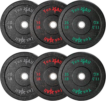 Yes4All 2" Bumper Plate, 10-190 LB Olympic Rubber Weight Plate with Steel Hub for WeightLifting
