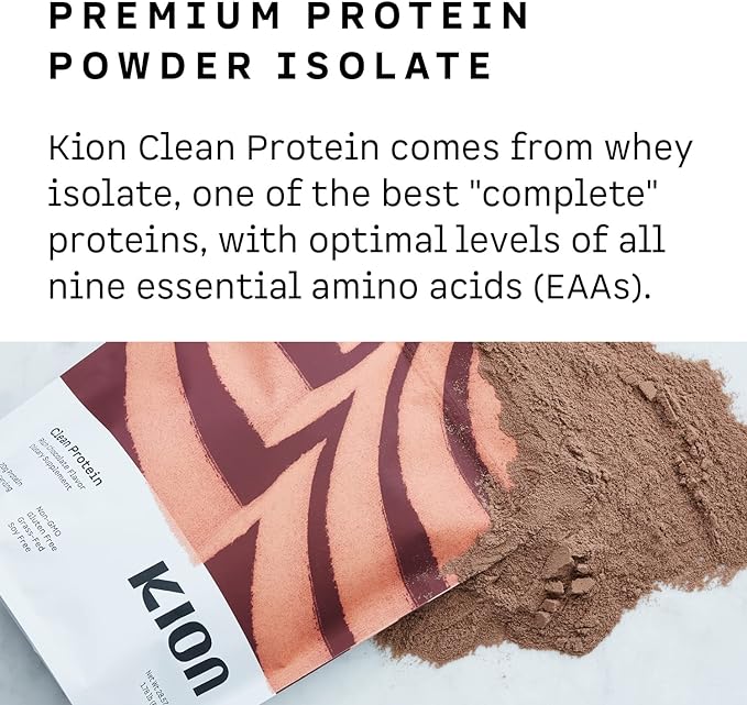 Kion Clean Protein | Grass-Fed & Pasture-Raised Whey Isolate Protein Powder | Rich Chocolate | 30