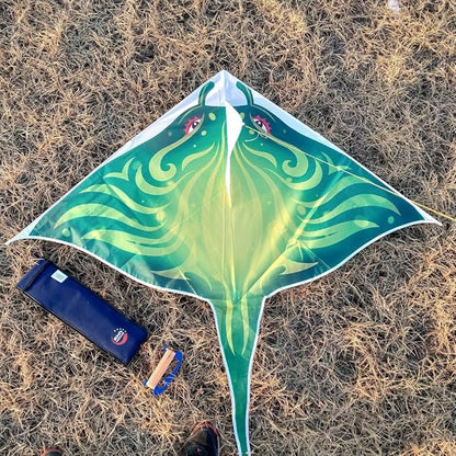 Mint's Colorful Life Devil Fish Kite for Kids and Adults，Easy to Fly Delta Kites Single Line Large