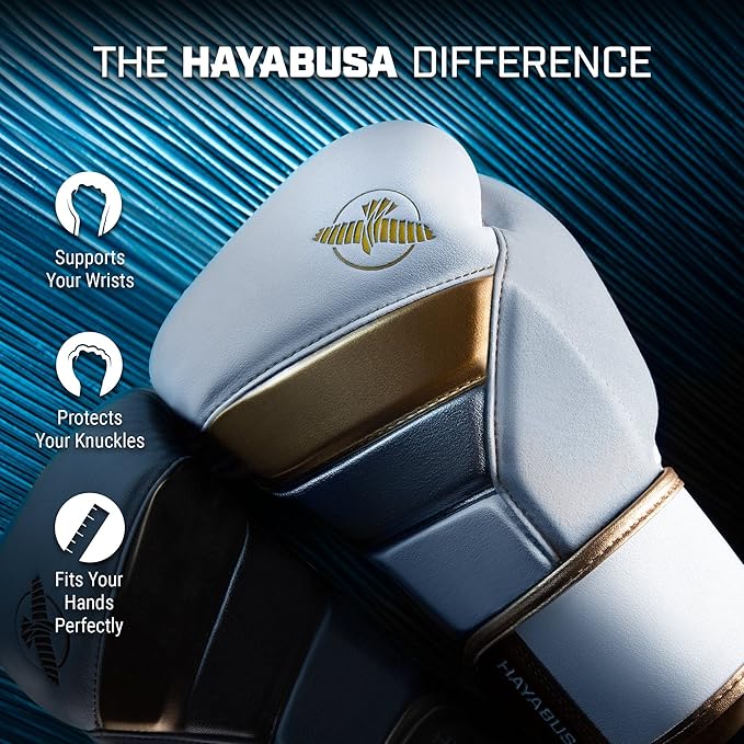 Hayabusa T3 Boxing Gloves for Men and Women Wrist and Knuckle Protection, Dual-X Hook and Loop