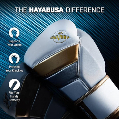 Hayabusa T3 Boxing Gloves for Men and Women Wrist and Knuckle Protection, Dual-X Hook and Loop