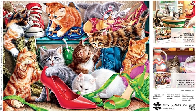 Buffalo Games - Shoe Closet Kittens - 750 Piece Jigsaw Puzzle for Adults -Challenging Puzzle