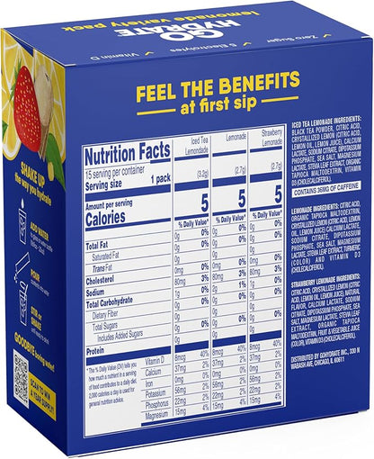 GoHydrate Instant Hydration Powder Packets - Low Sodium Electrolytes Drink Mix - Natural Hydration