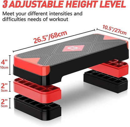 Aerobic Exercise Step, Adjustable Aerobic Stepper for Exercise, Workout Step Platform for Step Up