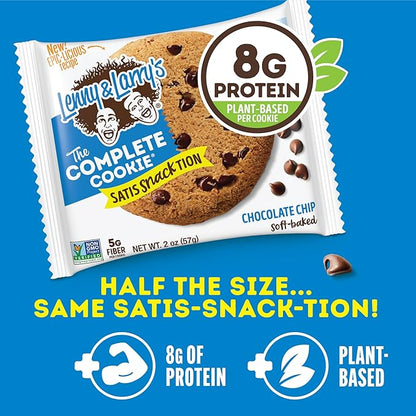 Lenny & Larry's The Complete Cookie Snack Size, Chocolate Chip, Soft Baked, 8g Plant Protein