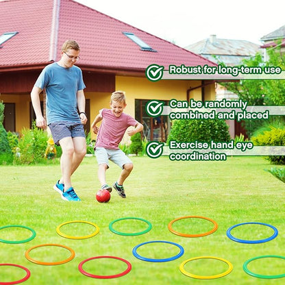 Deekin 40 Pcs Agility Rings Speed and Agility Training Rings Exercise Speed Circle Jumping Hoops
