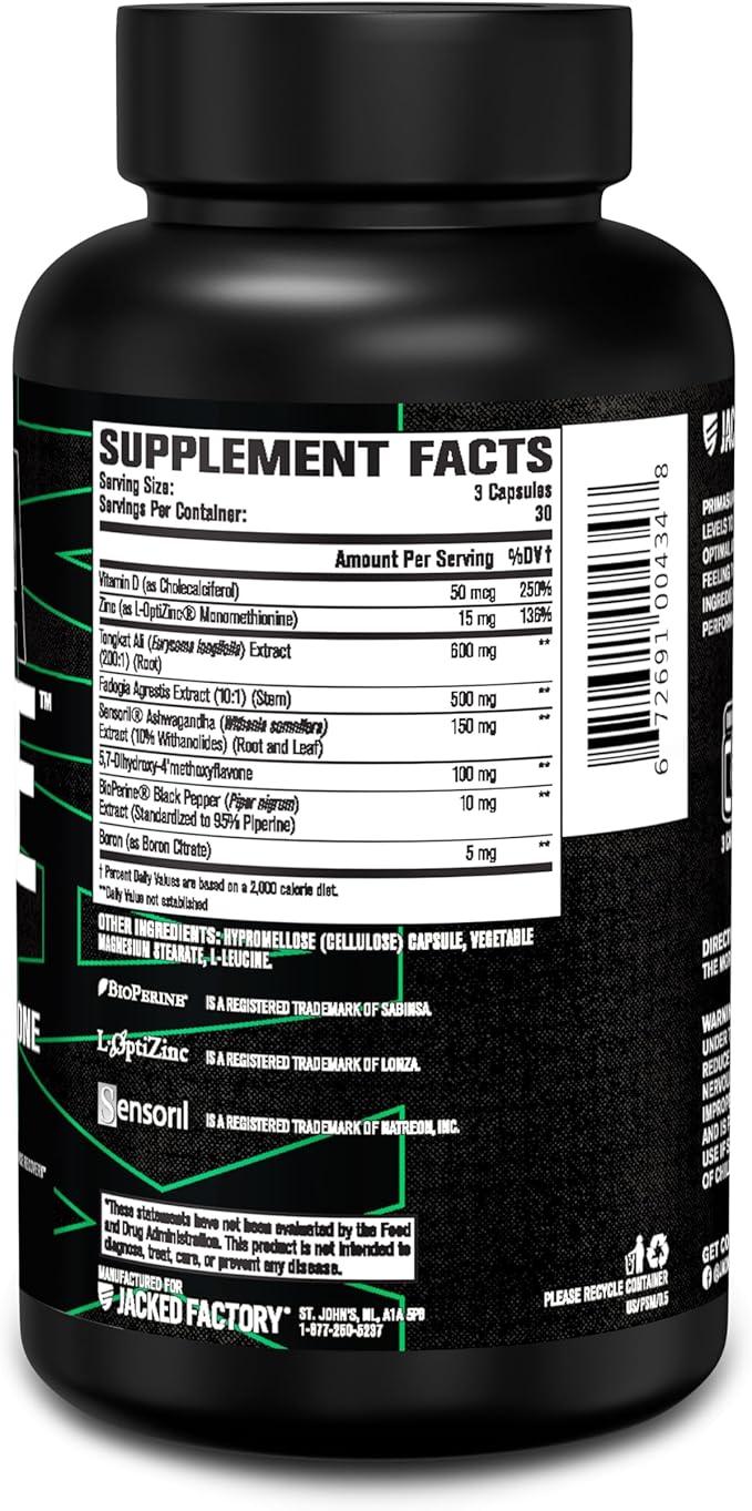 Jacked Factory Primasurge Max Testosterone Booster for Men - Natural Testosterone Supplement with