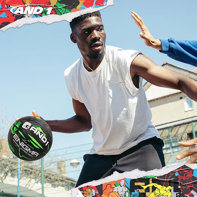 AND1 Enigma Basketball - Streetball for Indoor and Outdoor Use, Deep Channel Construction and