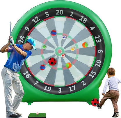6FT Inflatable Dartboard, Giant Kick Darts Soccer Darts Golf & Throw Dart with Air Pump, Giant