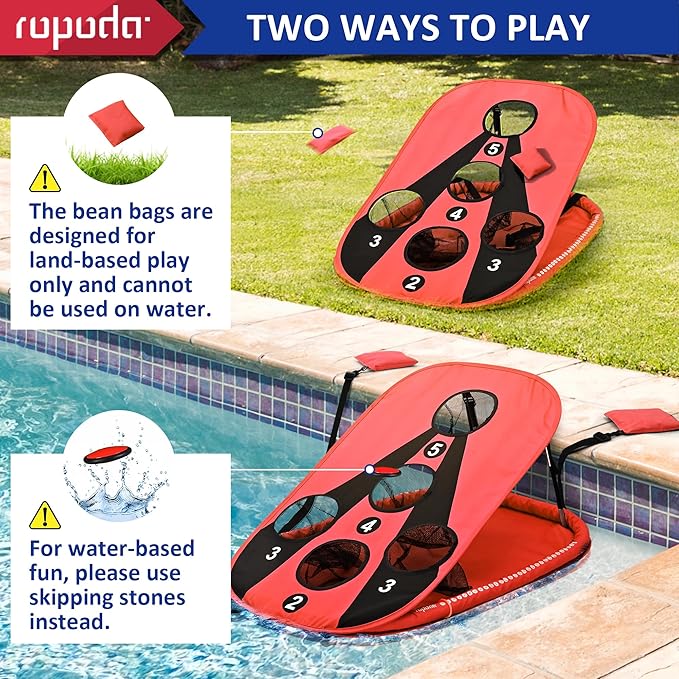ropoda Pool Cornhole Board Set, 3ft x 2ft Corn Hole Games for Adults, Cornhole Set Floating, Pool