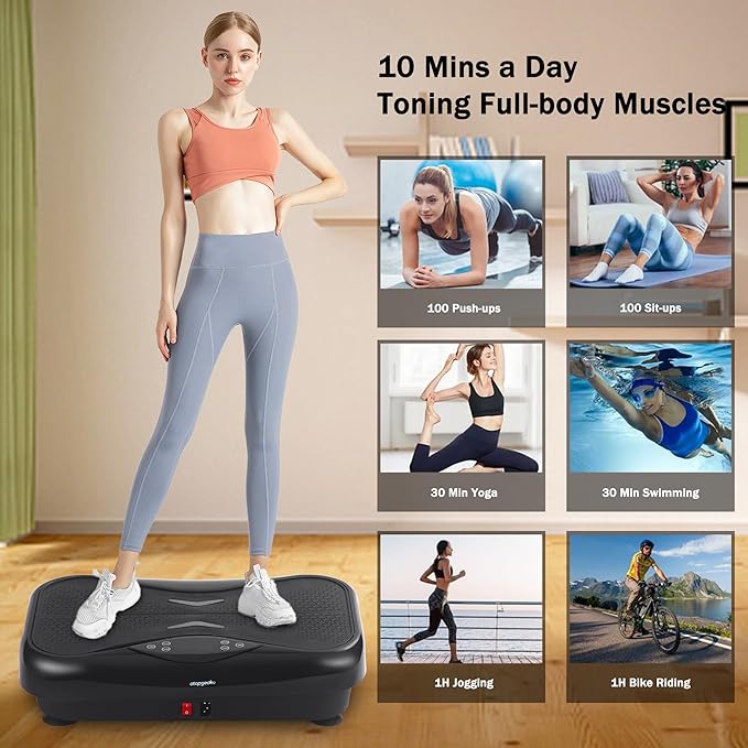 Whole Body Vibration Plate Exercise Machine ??Power Vibrating Plate for Lymphatic Drainage Weight
