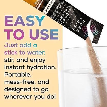 Electrolytes Powder Packets - Sugar Free Hydration Powder Drink Mix Loaded with 6 B Vitamins &