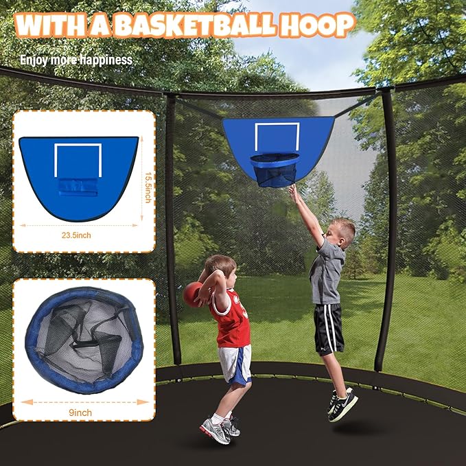 Trampoline 8FT 10FT 12FT 14FT 16FT, Outdoor Trampolines for Kids and Adults, Recreational