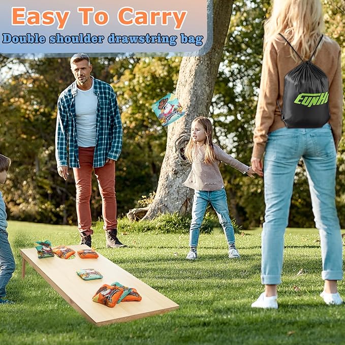 EunHo Cornhole Bags Regulation Dual Sided Set of 8, Professional Cornhole Bean Bags Slick & Sticky
