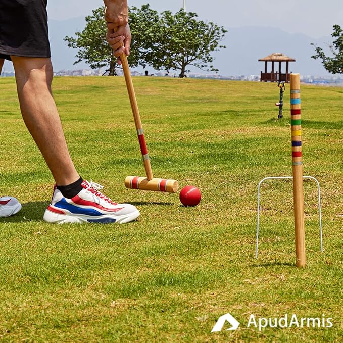 ApudArmis Universal Croquet Wickets Standard Size, Set of 9 White Square Arrow Wickets Rplacement